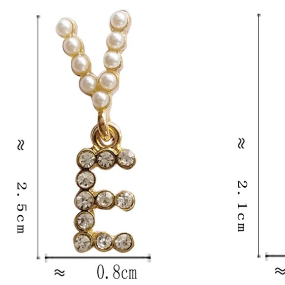 LOVE mini pearls rhinestone Drop Earrings - Picture 11 of 14